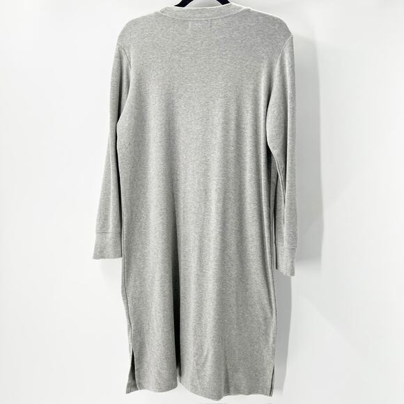 Oak + Fort Women's Gray Long Sleeve Mini T Shirt Dress Size L - Picture 2 of 5